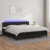 vidaXL Cama box spring colch&oacute;n y LED cuero sint&eacute;tico negro 200x200 cm