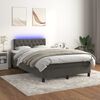vidaXL Cama box spring colch&oacute;n y LED terciopelo gris oscuro 120x200 cm