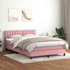 vidaXL Cama box spring con colch&oacute;n y LED terciopelo rosa 140x210 cm