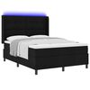 vidaXL Cama Box Spring LED con colch&oacute;n Negro 140 x 200 cm tela