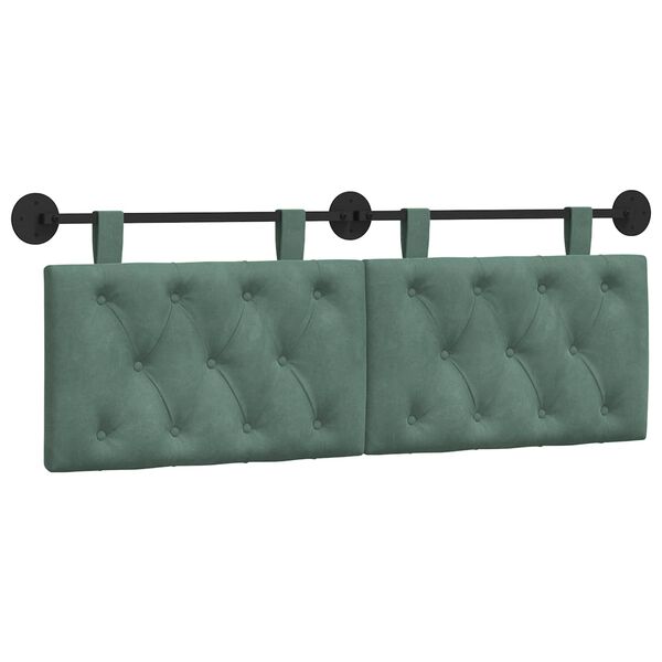 vidaXL Cabecera Colgante Verde Mar 150 x 55 x 7 cm Terciopelo