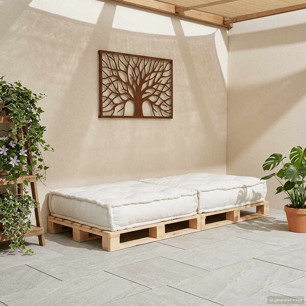 vidaXL Sof&aacute; modular de tela color crema 70x70x36