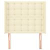 vidaXL Cabecero con orejas cuero sint&eacute;tico color crema 93x16x118/128cm