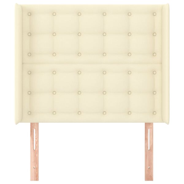 vidaXL Cabecero con orejas cuero sint&eacute;tico color crema 93x16x118/128cm