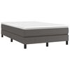 vidaXL Cama box spring con colch&oacute;n cuero sint&eacute;tico gris 120x190 cm