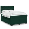 vidaXL Cama box spring con colch&oacute;n terciopelo verde oscuro 160x200 cm