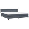 vidaXL Cama box spring con colch&oacute;n terciopelo gris oscuro 180x210 cm
