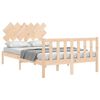 vidaXL Estructura de cama de matrimonio con cabecero madera maciza