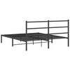 vidaXL Estructura cama sin colchón con cabecero metal negro 150x200 cm