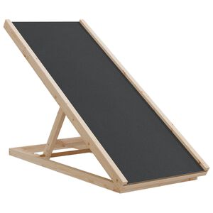 vidaXL Rampa para perros madera maciza de abeto gris 100x40 cm