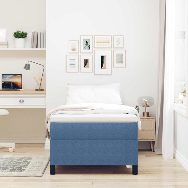 vidaXL Cama de plataforma Azul 80 x 200 cm tela