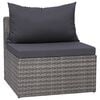 vidaXL Set de muebles de jard&iacute;n y cojines 5 pzas. rat&aacute;n sint&eacute;tico gris