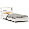 vidaXL Estructura de cama sin colch&oacute;n madera maciza blanca 90x190 cm
