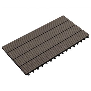 vidaXL Tile de Decking 6 uds. Marr&oacute;n Oscuro 60 x 30 cm WPC