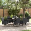 vidaXL Conjunto de Comedor de Jard&iacute;n 7 pcs Negro rat&aacute;n sint&eacute;tico