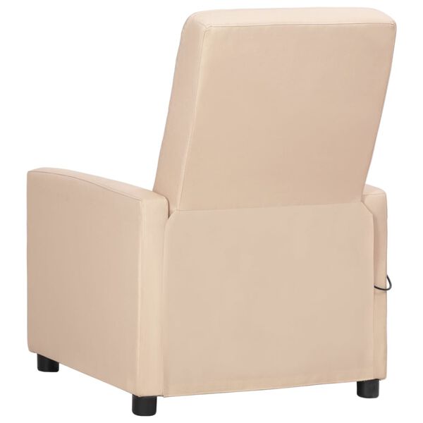 vidaXL Sillón de masaje de tela color crema