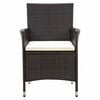 vidaXL Set de comedor jard&iacute;n 9 pzas y cojines rat&aacute;n sint&eacute;tico marr&oacute;n