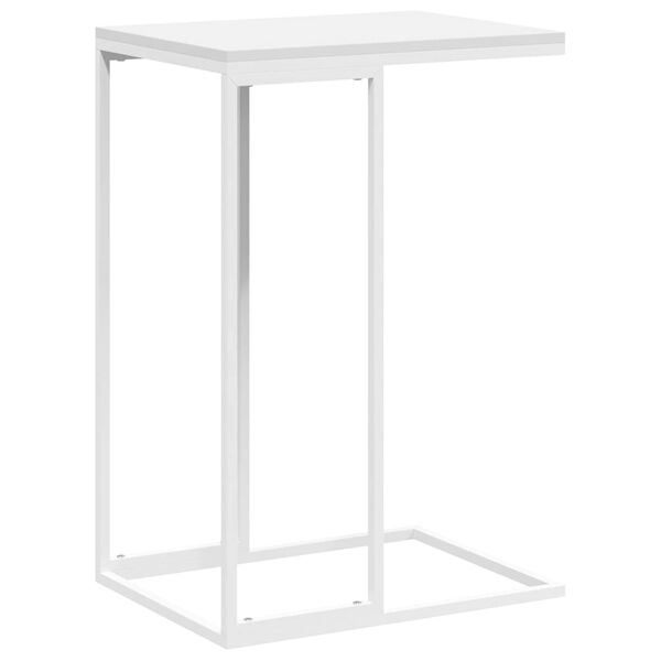 vidaXL Mesa auxiliar de madera contrachapada blanco 40x30x59 cm