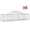 vidaXL Cestas de gaviones 8 uds forma de arco hierro 200x50x40/60 cm