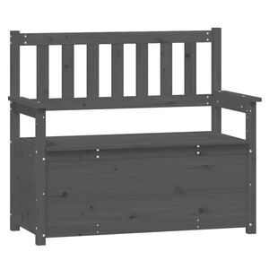 vidaXL Banco de madera maciza de pino gris 112,5x51,5x96,5 cm