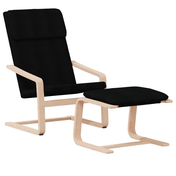 vidaXL Sill&oacute;n de relax con taburete tela negro