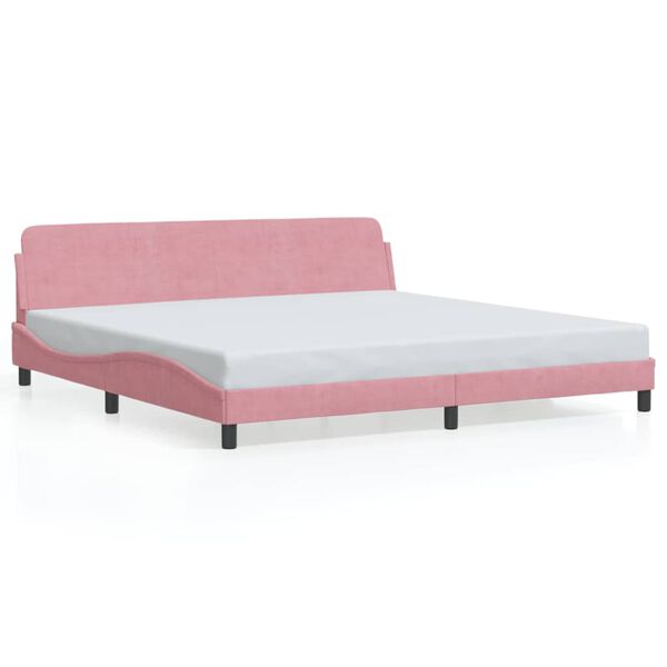 vidaXL Estructura de cama Dover terciopelo rosa 200x200 cm