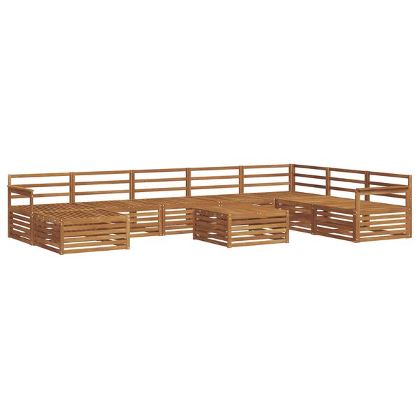 vidaXL Juegos de sof&aacute;s 9 pcs Natural Madera de Acacia S&oacute;lida