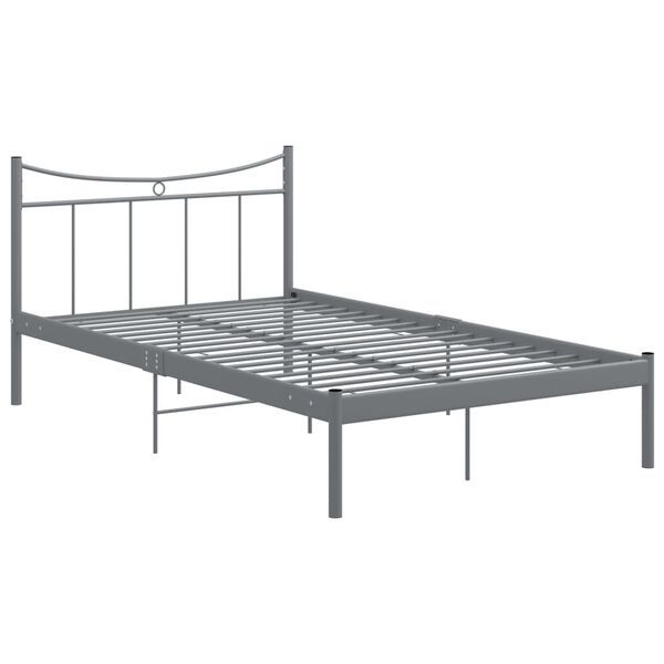 vidaXL Estructura de cama sin colch&oacute;n metal gris 120x200 cm