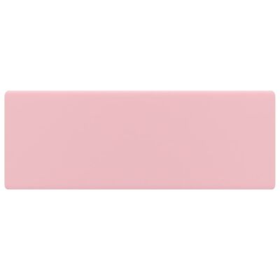vidaXL Lavabo lujoso cuadrado rebosadero cerámica rosa mate 41x41 cm