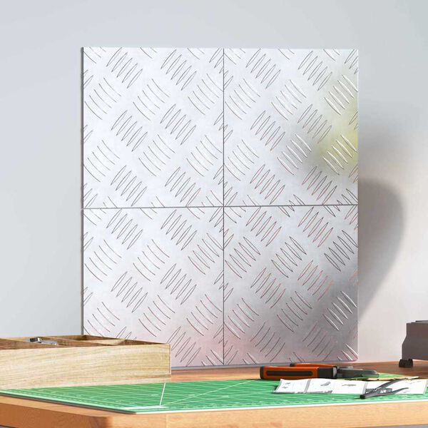 vidaXL Pelda&ntilde;o Cuadrado 4 pcs Plateado 20 x 20 cm Aluminio