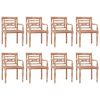 vidaXL Sillas Batavia 8 uds madera maciza de teca encalada