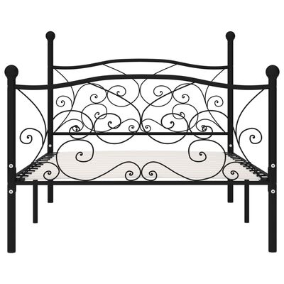 vidaXL Estructura de cama con somier metal negro 100x200 cm