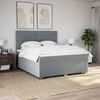 vidaXL Cama box spring con colch&oacute;n tela gris claro 200x200 cm