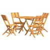 vidaXL Juego de comedor para jard&iacute;n 5 piezas madera maciza de teca