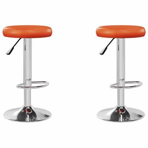 vidaXL Taburete de bar 2 pcs Naranja 31 x 31 x 87 cm Cuero sint&eacute;tico