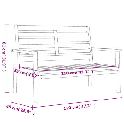 vidaXL Set de muebles de jardín madera maciza de acacia