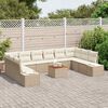 vidaXL Conjunto de sof&aacute; de jard&iacute;n 11 pcs Beige y blanco