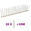 vidaXL Set de 4 hileras de pinchos contra pájaros y palomas 20 uds 10m