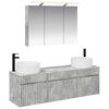 vidaXL Juego de Muebles de Ba&ntilde;o 4 pcs Gris Hormig&oacute;n 100 x 14,5 x 70 cm