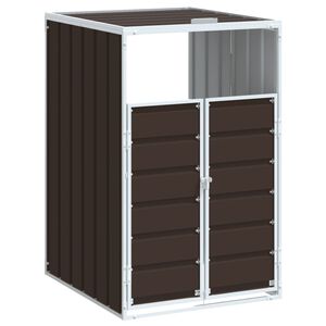 vidaXL Cobertizo de contenedor de basura acero marr&oacute;n 72x81x115 cm