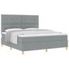 vidaXL Cama tipo Box Spring con cabecera Gris Claro 180 x 200 cm tela
