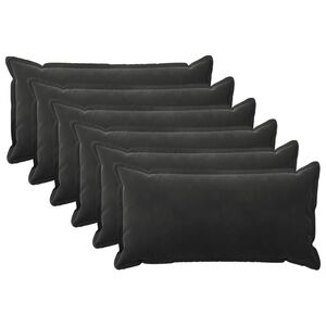 vidaXL Coj&iacute;n con almohada HOUTEN 6 uds. Negro Terciopelo