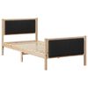 vidaXL Estructura de cama con cabecera Marr&oacute;n y negro 90 x 190 cm