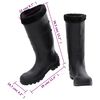 vidaXL Botas de agua con calcetines extraíbles negro número 42 PVC