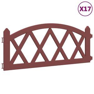 vidaXL Borduras de jard&iacute;n 17 unidades PP rojo 10 m