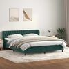 vidaXL Cama box spring con colchones terciopelo verde oscuro 180x210cm