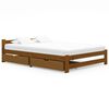 vidaXL Estructura de cama 2 cajones madera pino marr&oacute;n miel 160x200 cm
