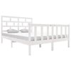 vidaXL Estructura de cama doble sin colch&oacute;n madera maciza blanco