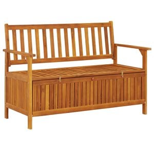 vidaXL Banco de almacenaje de jard&iacute;n madera de acacia maciza 120 cm