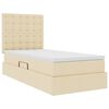 vidaXL Cama con almacenamiento y LED Crema 100 x 200 cm Poli&eacute;ster